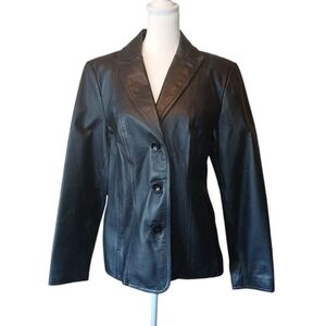 EAST 5th vintage women's black leather jacket sz. M.